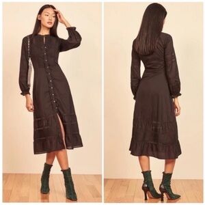 Reformation Ensley Long Sleeve Midi Dress NWT